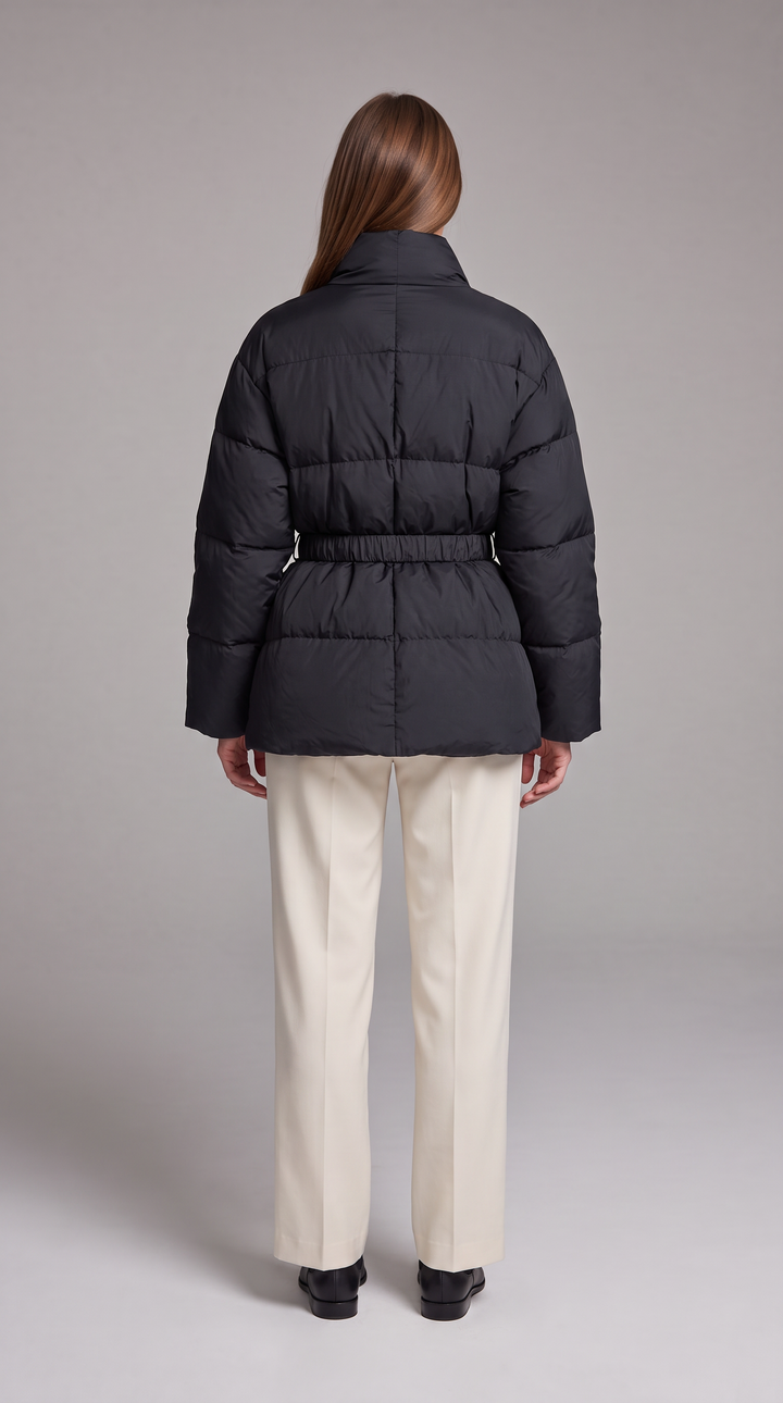 Belted Puffer Coat Winter Style