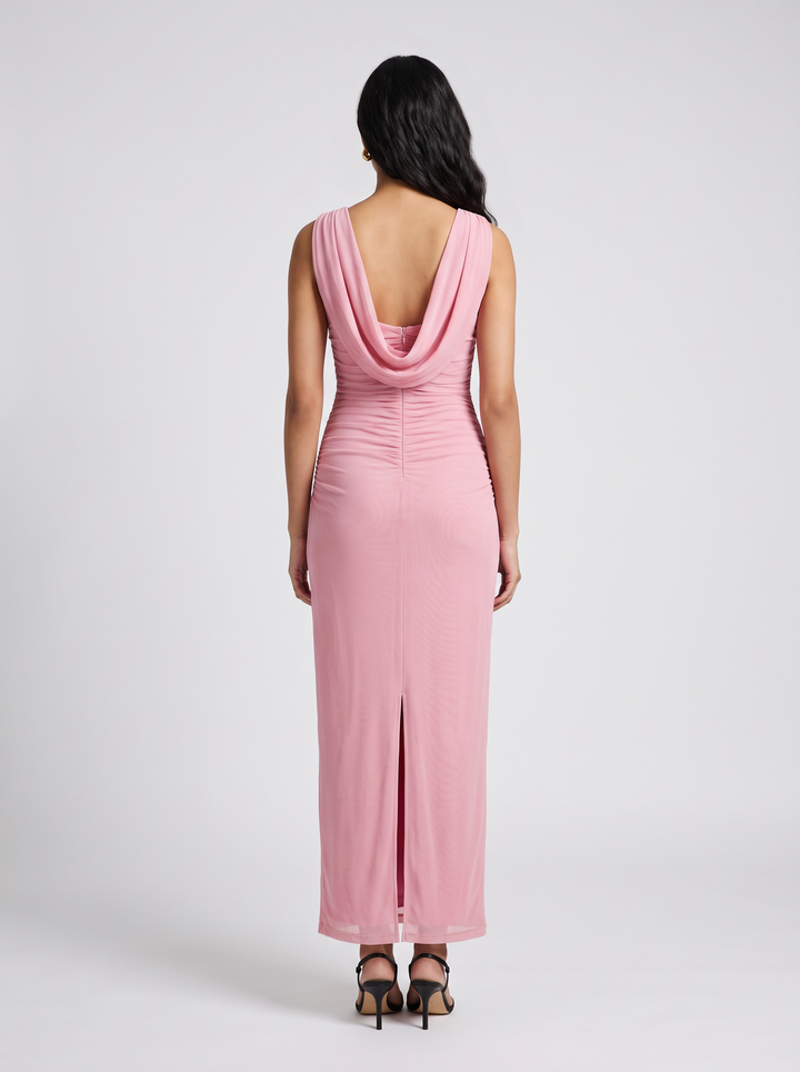 Pink Corset Evening Maxi Dress