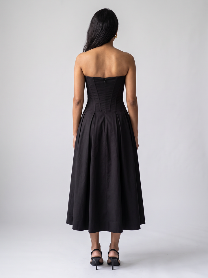 Corset Bodice Midi Dress Party