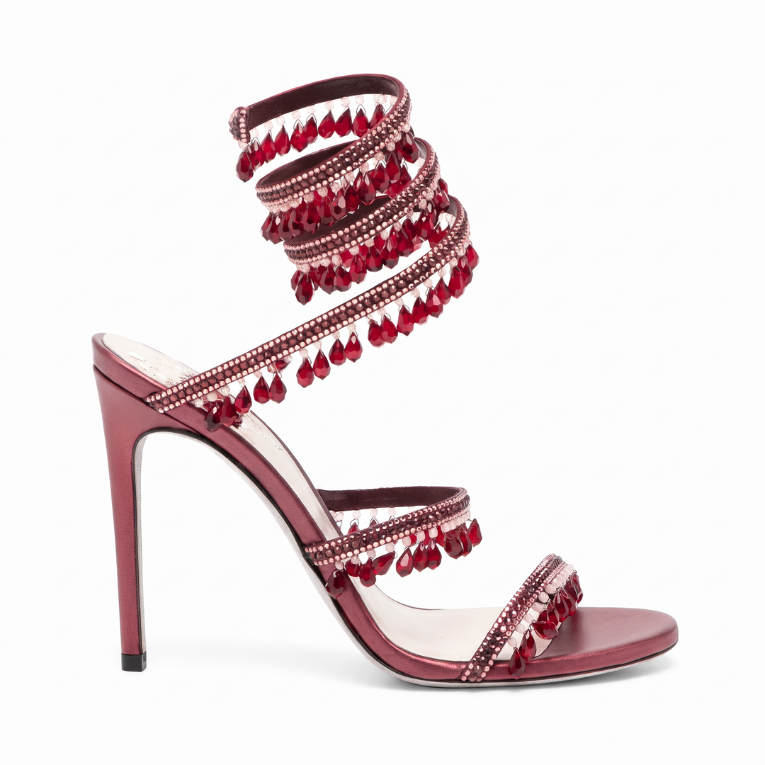 Crystal Wrap Heels Wedding Guest