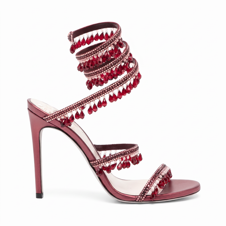 Crystal Wrap Heels Wedding Guest