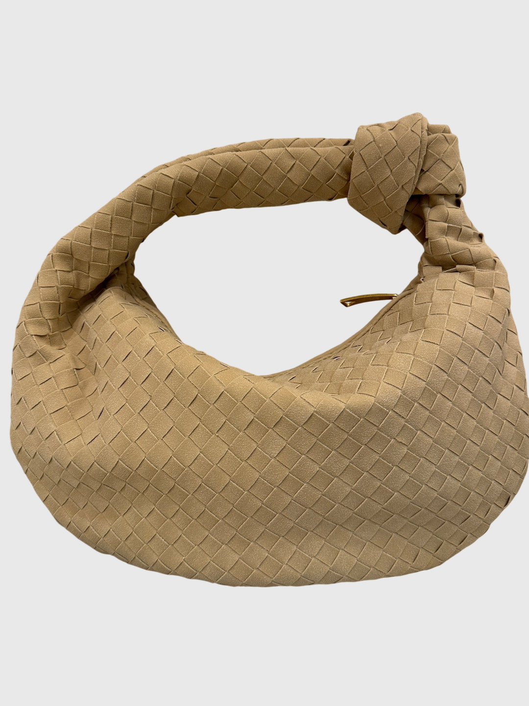 Medium Women's Braided Suede Bag – Elegant Everyday Knotted Style