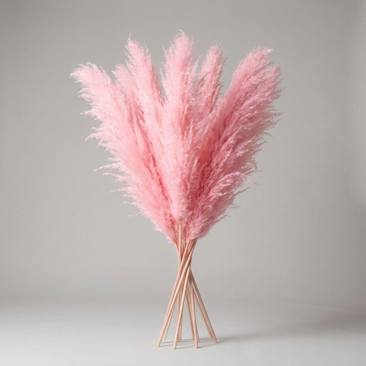 Artificial Pampas Grass Stems 65cm - Decorative Dried Flower Set