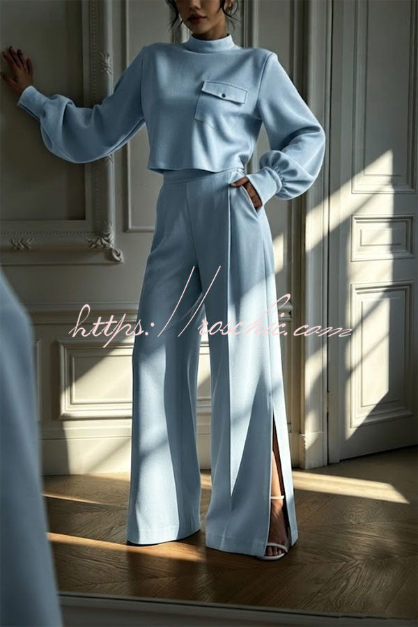 The Ultimate Chic Matching Set: Crop Top & Wide-Leg Pants