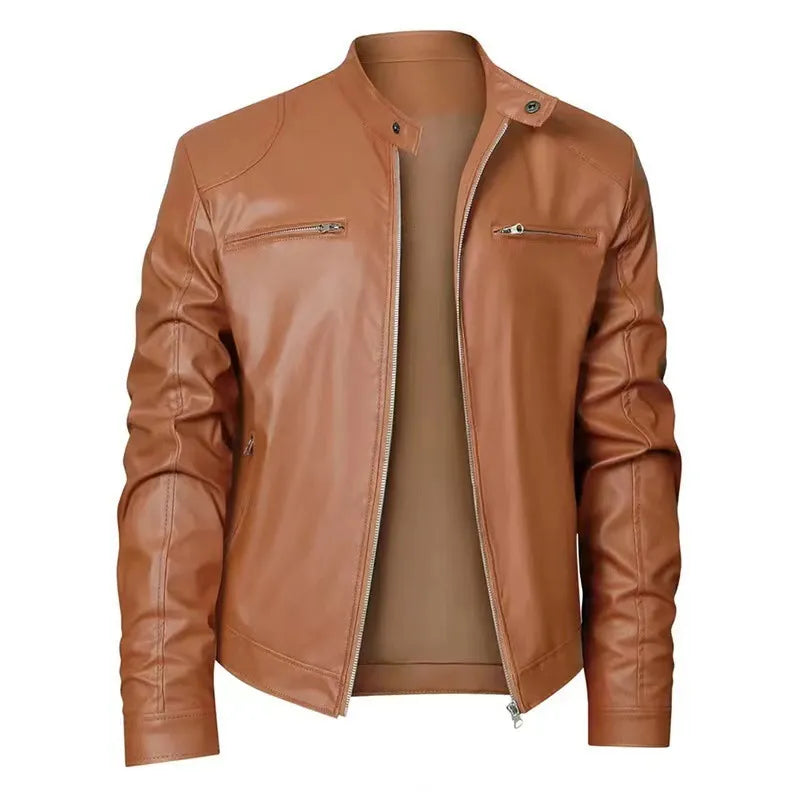 Joren™ | Timeless Leather Jacket with Zipper