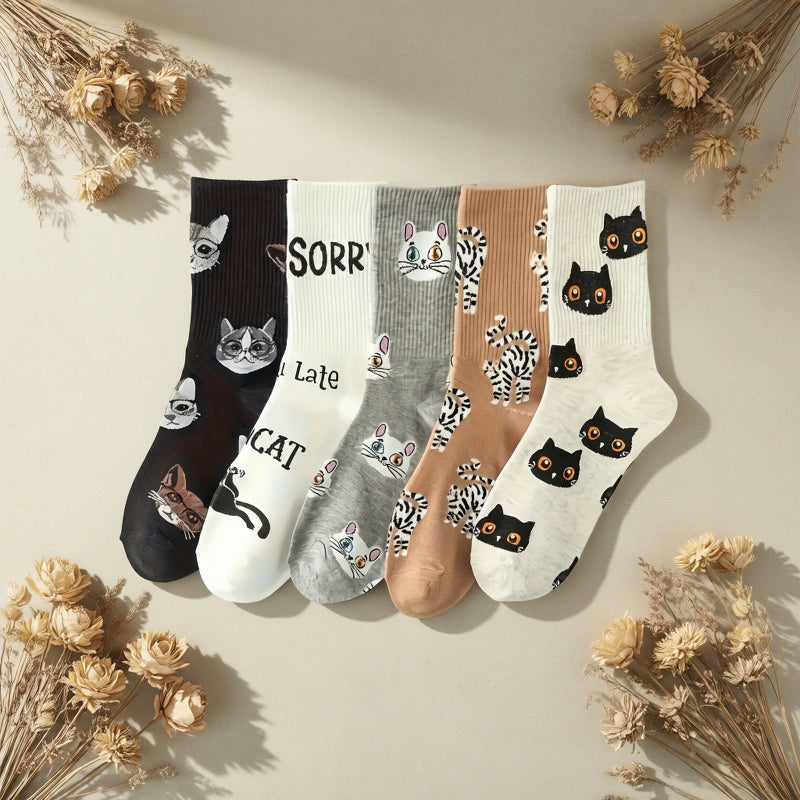 Cartoon Cat Socks