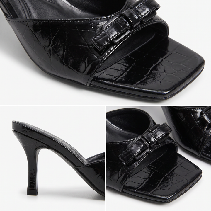 Bow Kitten Heel Mules
