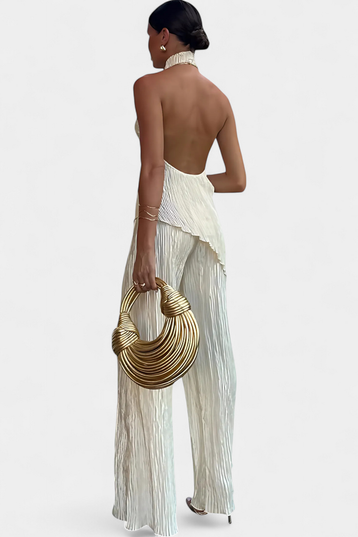Lucindra Asymmetrical Pleated Top and Pants, view 7 - Elena Harper