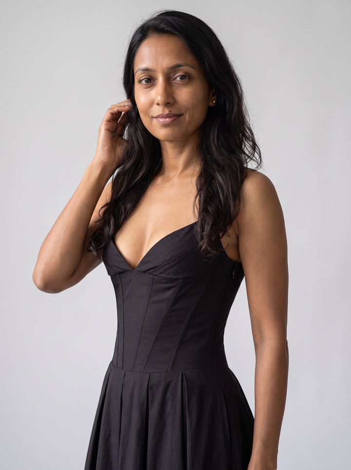 Corset Bodice Midi Dress Party