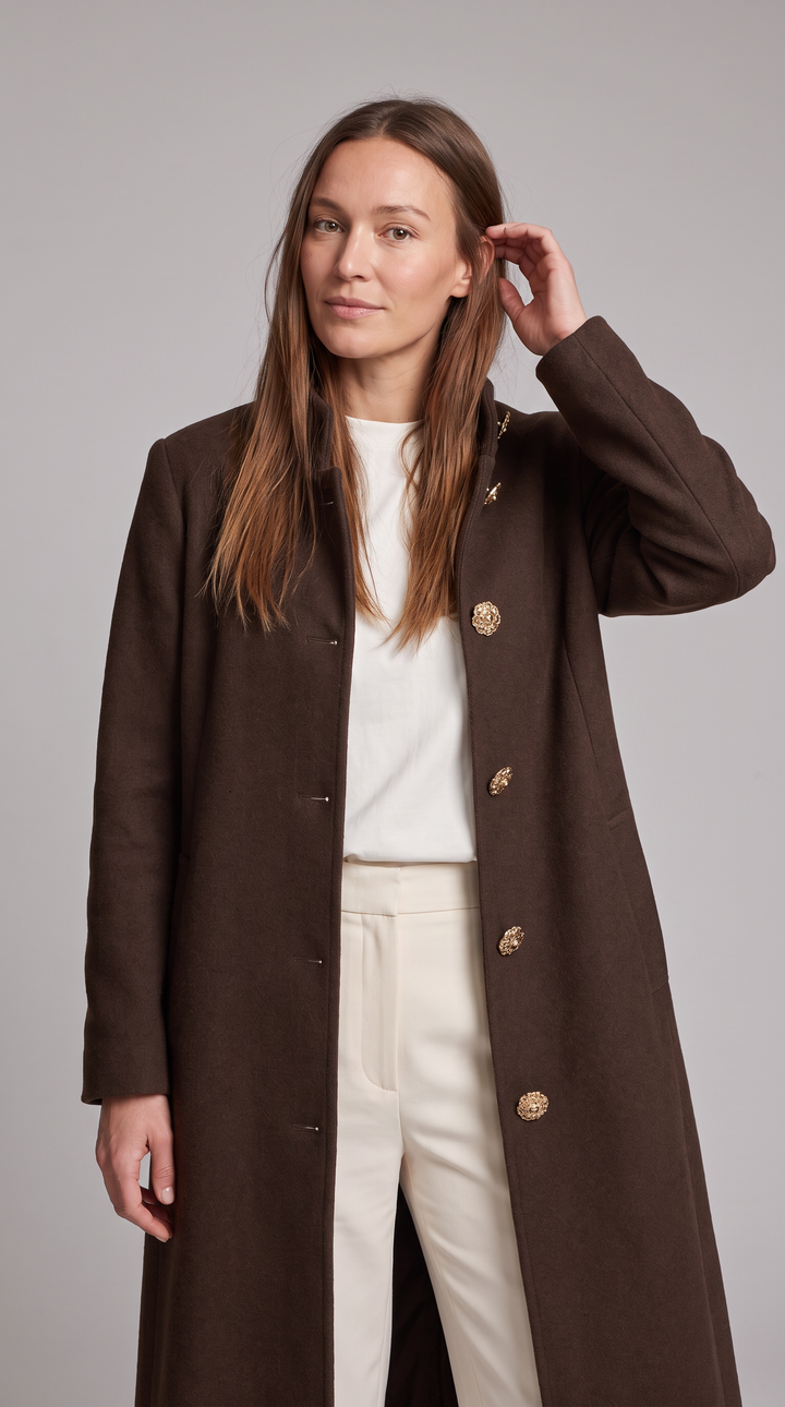 Gold Button Long Knit Gilet