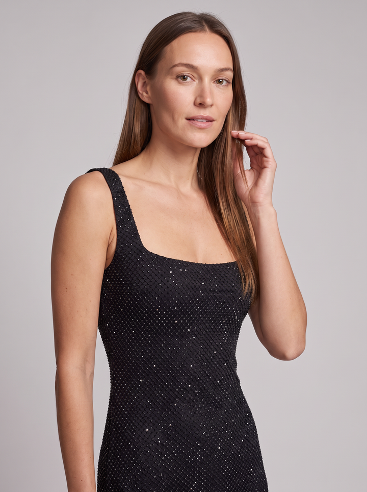 Black Sequin Maxi Dress Evening Gala