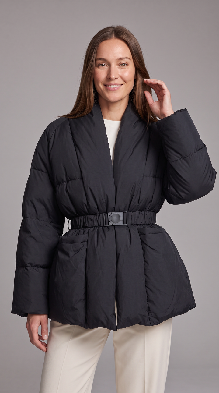 Belted Puffer Coat Winter Style