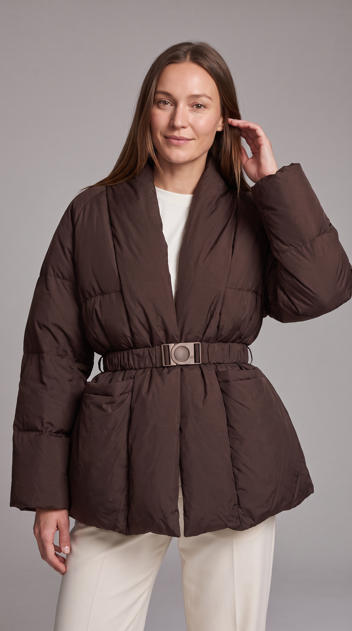 Belted Puffer Coat Winter Style