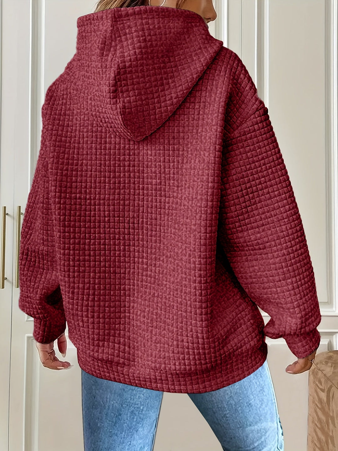 Serena Cozy Textured Hoodie, view 4 - Elena Harper