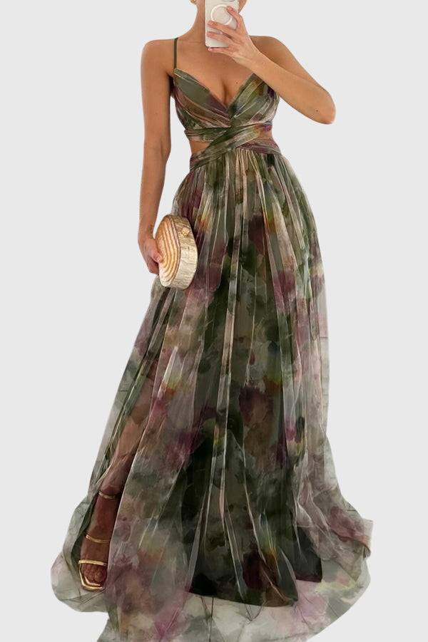 Giselle floral maxi dress by Emma & Rose Cape Town, featuring a flowing design with vibrant floral patterns and elegant style.