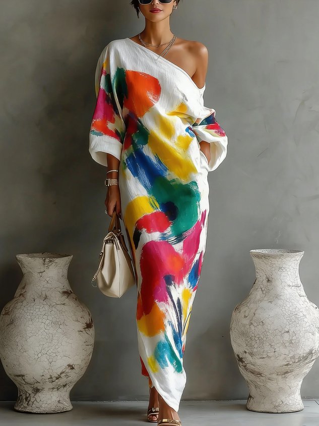 Daniella™ | Flowing Abstract Maxi Dress