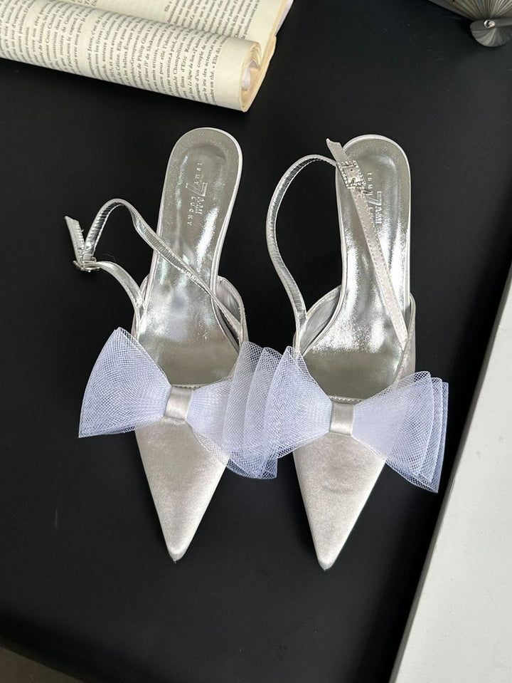 Bow-Embellished Stiletto Sandals