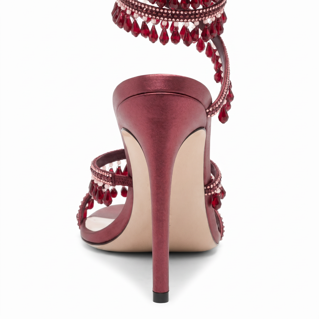 Crystal Wrap Heels Wedding Guest