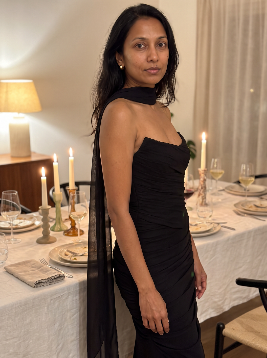 Corset Mesh Maxi Dress Evening