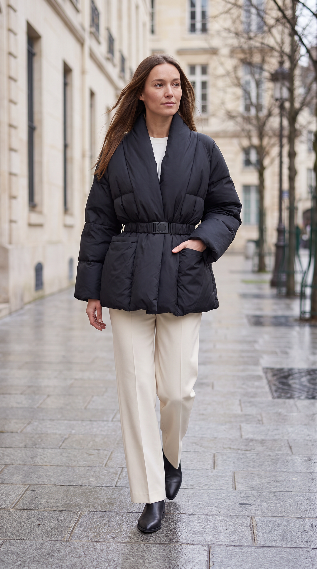 Belted Puffer Coat Winter Style