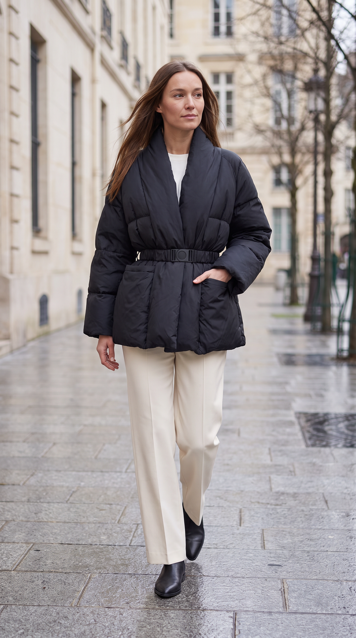 Belted Puffer Coat Winter Style