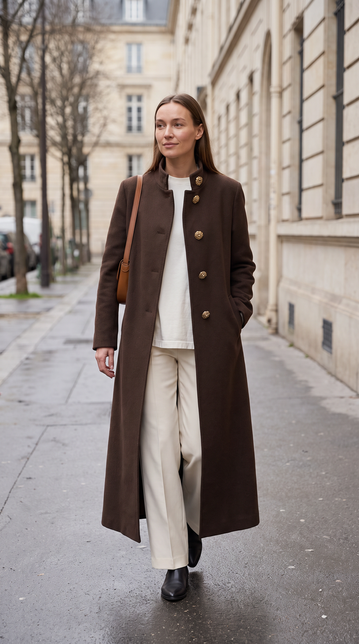 Gold Button Long Knit Gilet