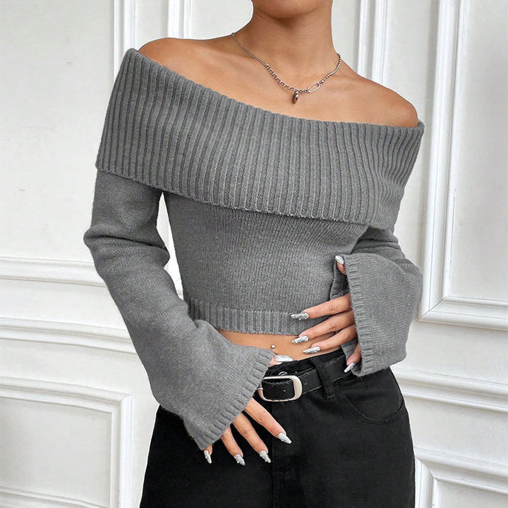 Women’s Off-Shoulder Sweater - Fitted and Trendy