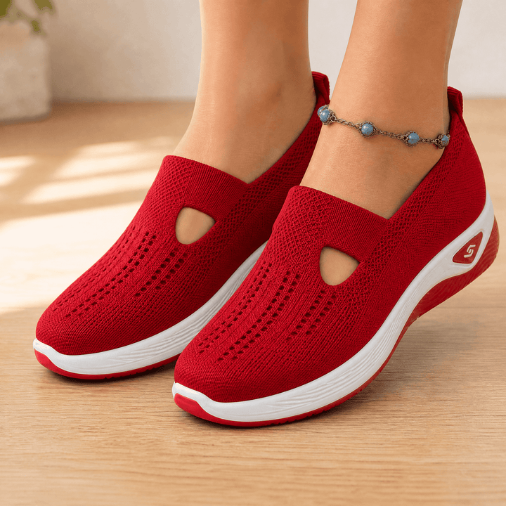 Amelia Breathable Slip-On Sneakers with Cushioned Platform Sole - Elena Harper