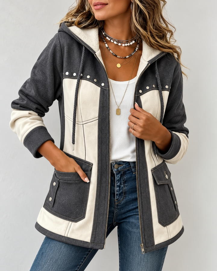 Demi™ | Comfortable Patchwork Jacket with Hood