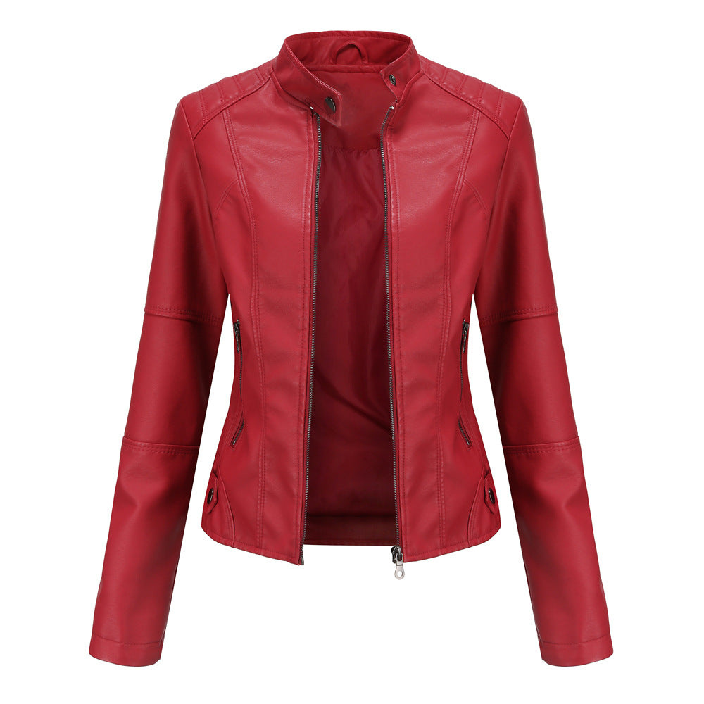 Biker jacket with stand-up collar, view 5 - Elena Harper