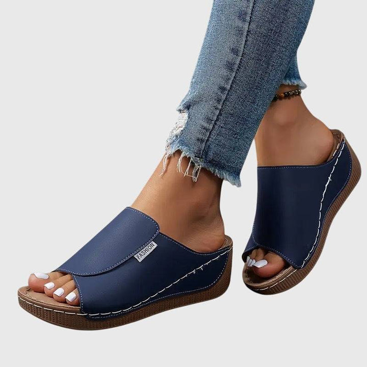 Esther™ orthopaedic wedge sandals by Emma & Rose Cape Town featuring supportive straps and a comfortable wedge heel.
