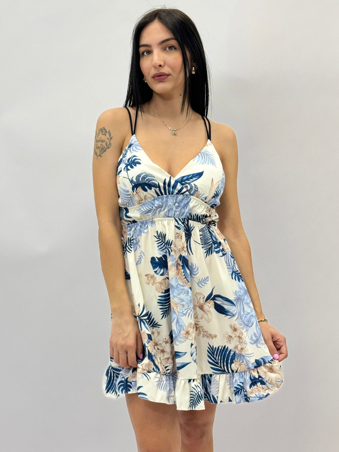 Carien™  |  Dress Crossed Straps Print