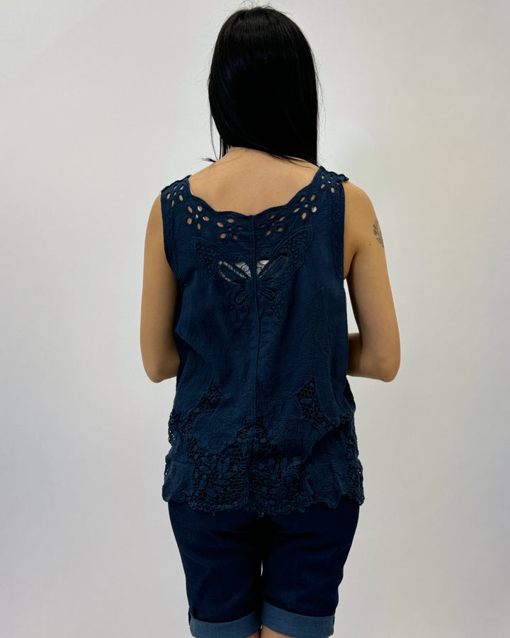 Yolande™  |  Sleeveless soft luxurious fabrics Blouse Details