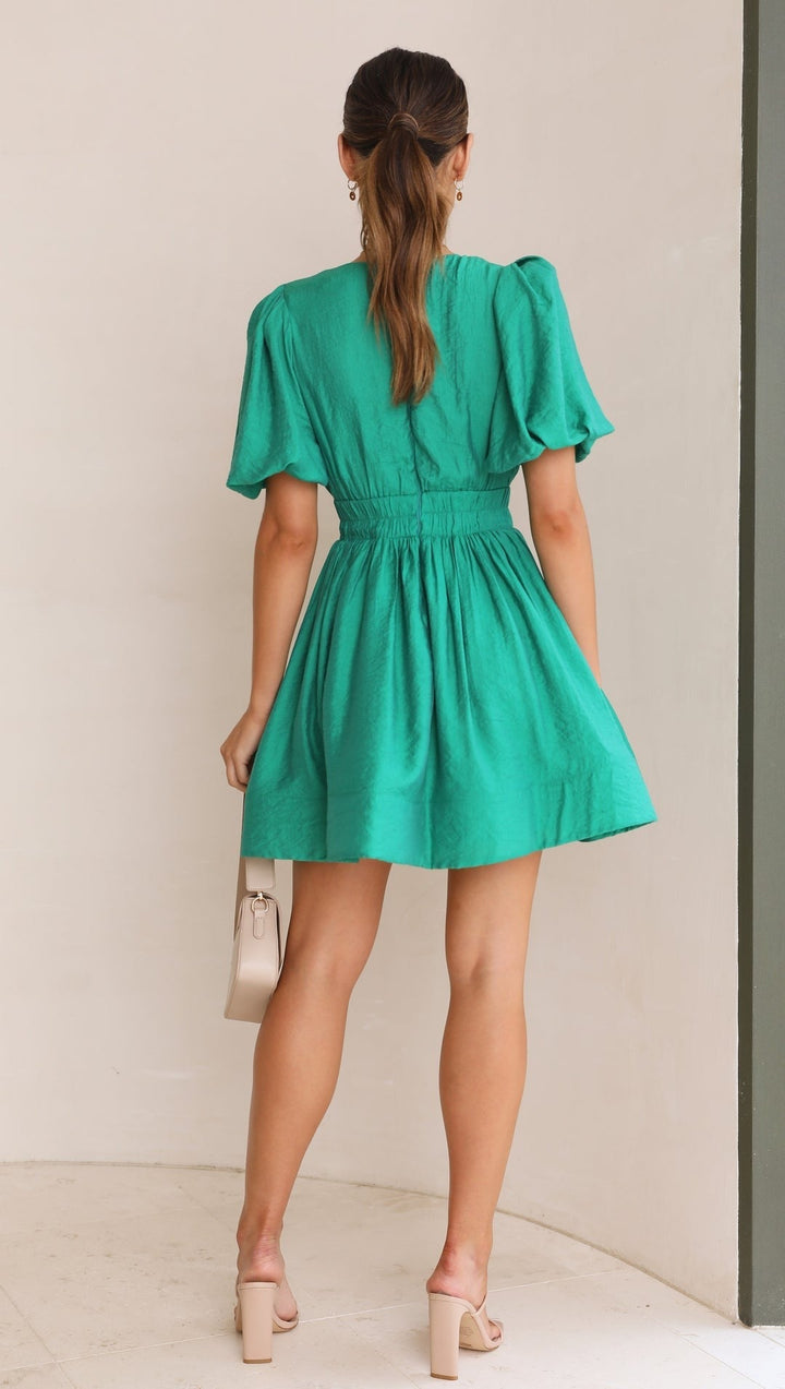 Darsela | Women's Spring Mini Dress with Puff Sleeves