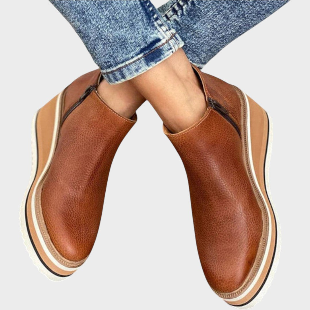 Vina™  |  Pu Leather Ankle Boots