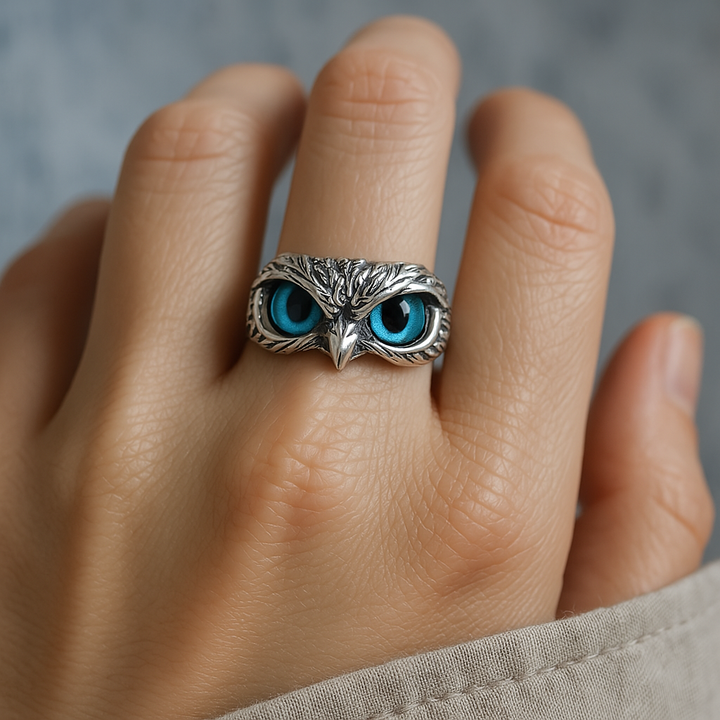 Brianna Customizable Lucky Ring with Owl Motif - Elena Harper