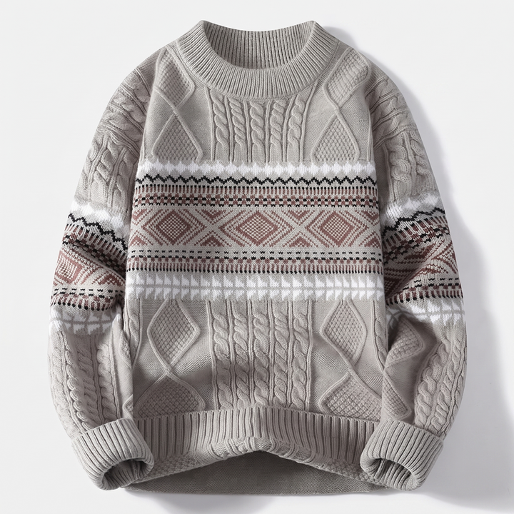 Matthias | Nordic Knit Sweater with Bold Cable Pattern