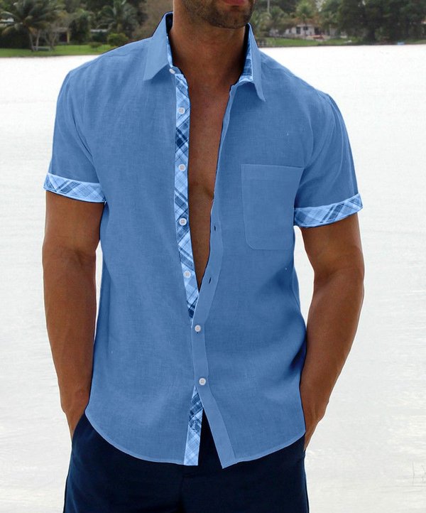 Harold Men's Casual Shirt in Checkered Design with Button-Down Collar, view 8 - Elena Harper