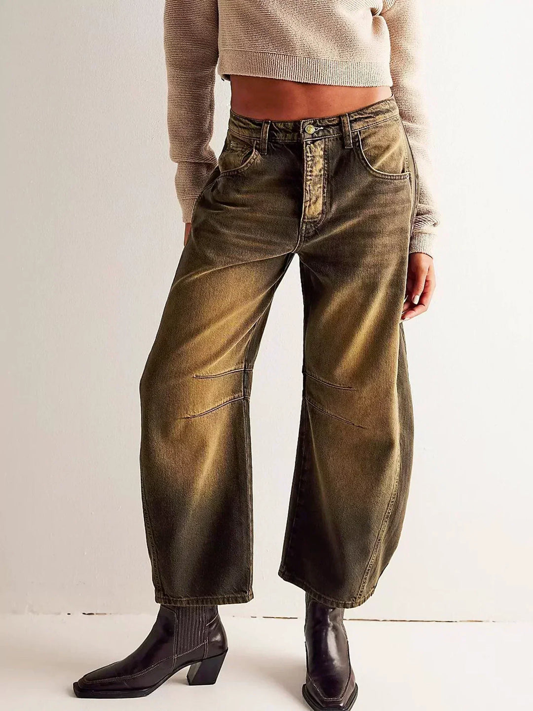 Gabriela | Women's Printed Wide-Leg Jeans