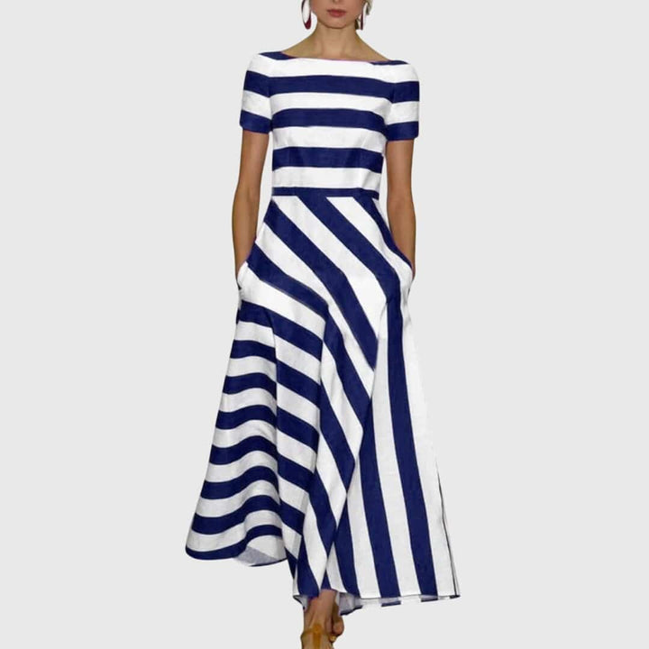 Emma & Rose Cape Town Carly™ striped dress featuring a stylish, fitted design with bold horizontal stripes.