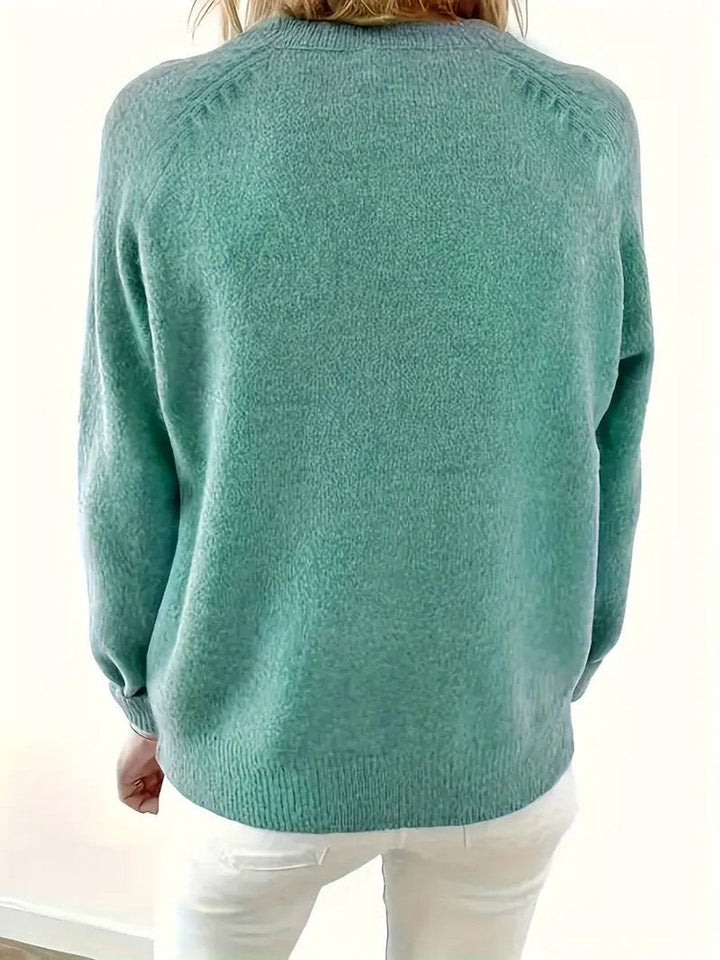 Clara | Stylish Knit Sweater with V-Neck and Button Placket