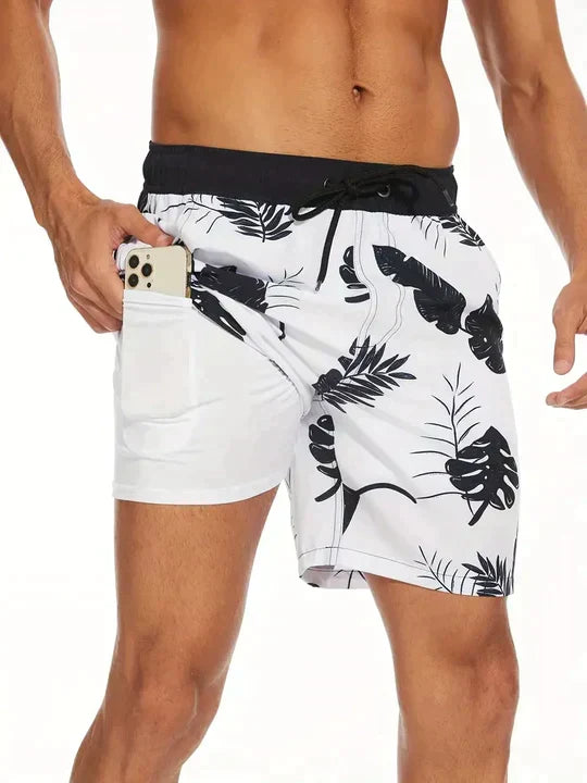 Men's Montarello Summer Quick-Dry Swim Shorts with Compression Liner