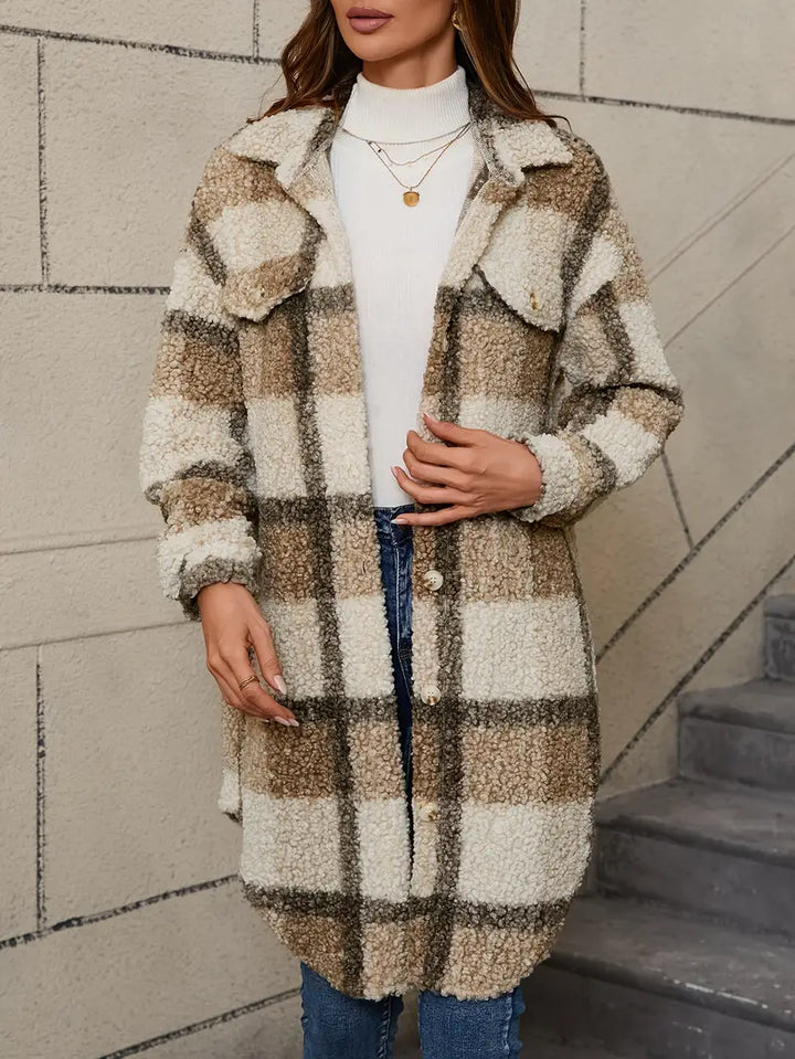 Isabelle™ | Comfortable Checked Teddy Coat