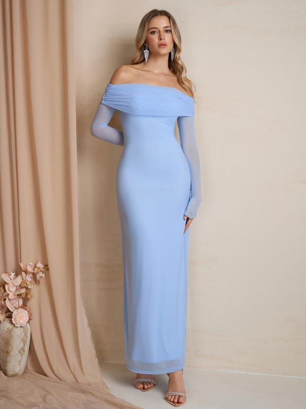 DARCIE Off Shoulder Ruched Sequin Bodycon Evening Gown - Elena Harper