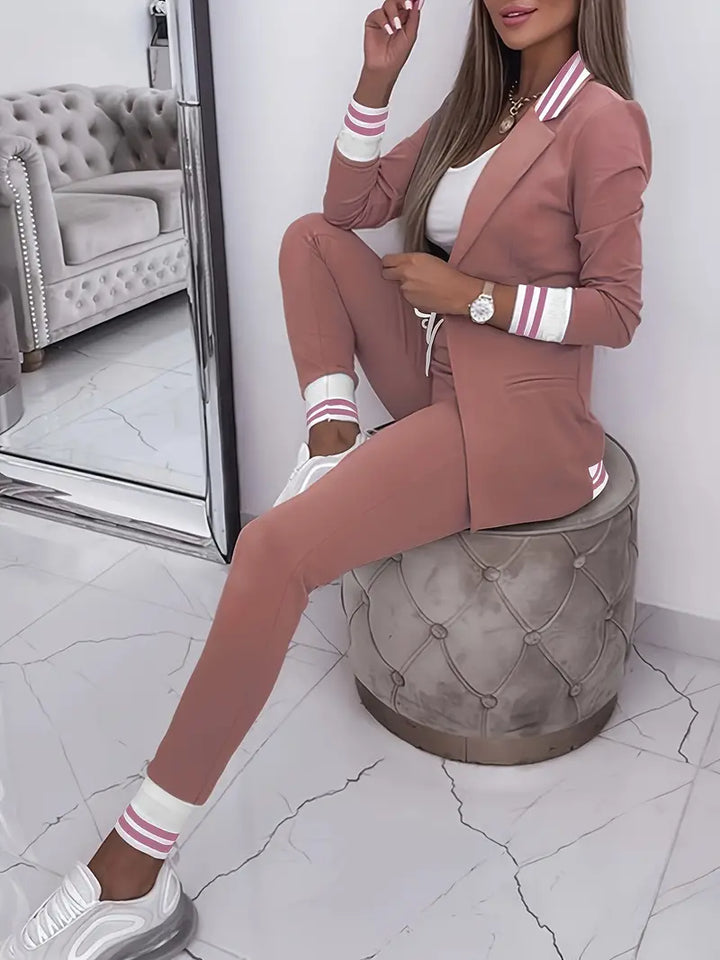 Casual Streetwear Striped Set Sophie, view 3 - Elena Harper