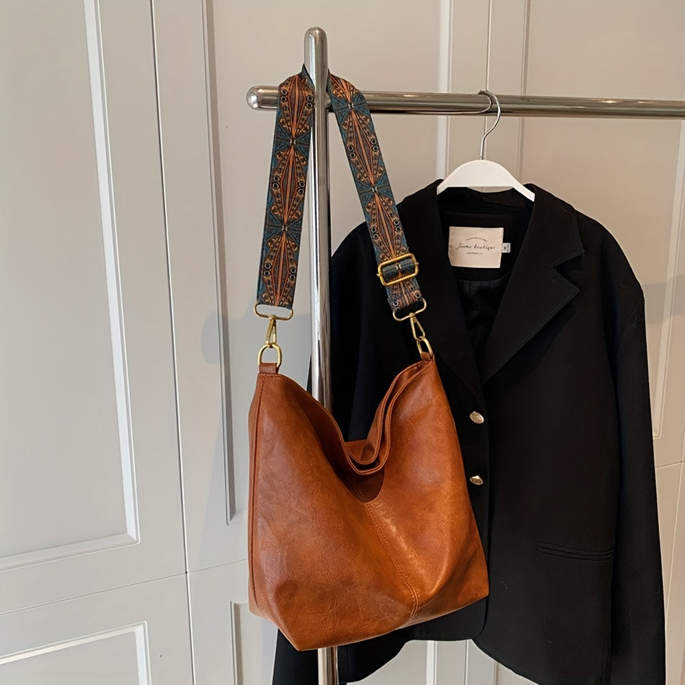 Geometric Oversized Bag – Large-Capacity Shoulder Bag with Retro Style