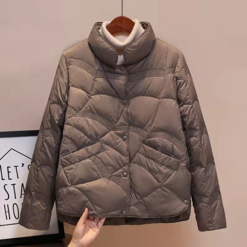 Premium Lightweight Quilted Jacket for Women – Stylish High Collar Coat