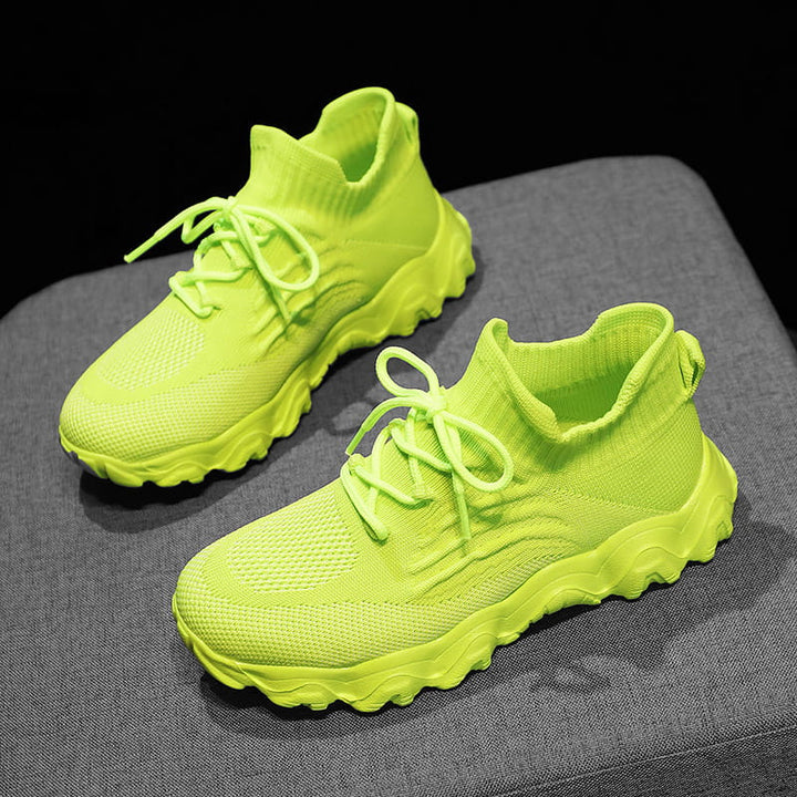Hasmie Breathable Knit Sneakers with Lacing - Elena Harper