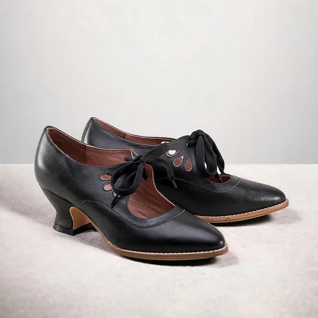 Lilly™ | Elegant Vintage Leather Heels