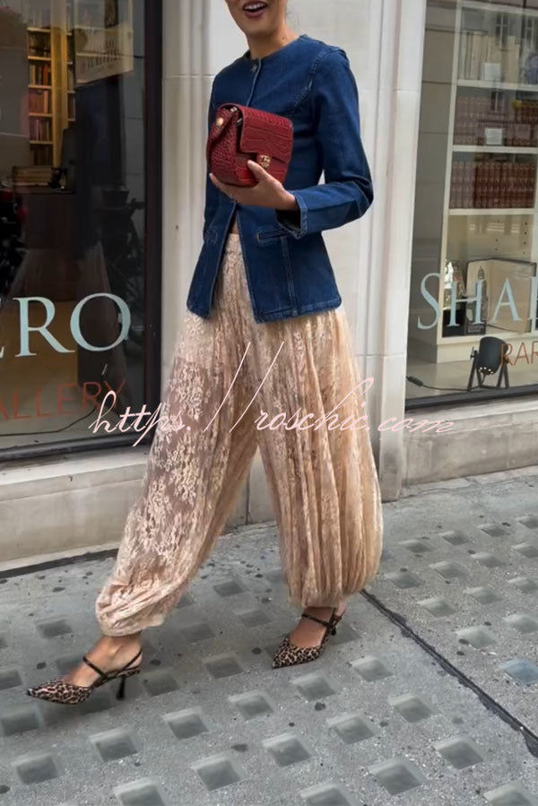 Ibiza Breeze Floral Lace Lantern Pants